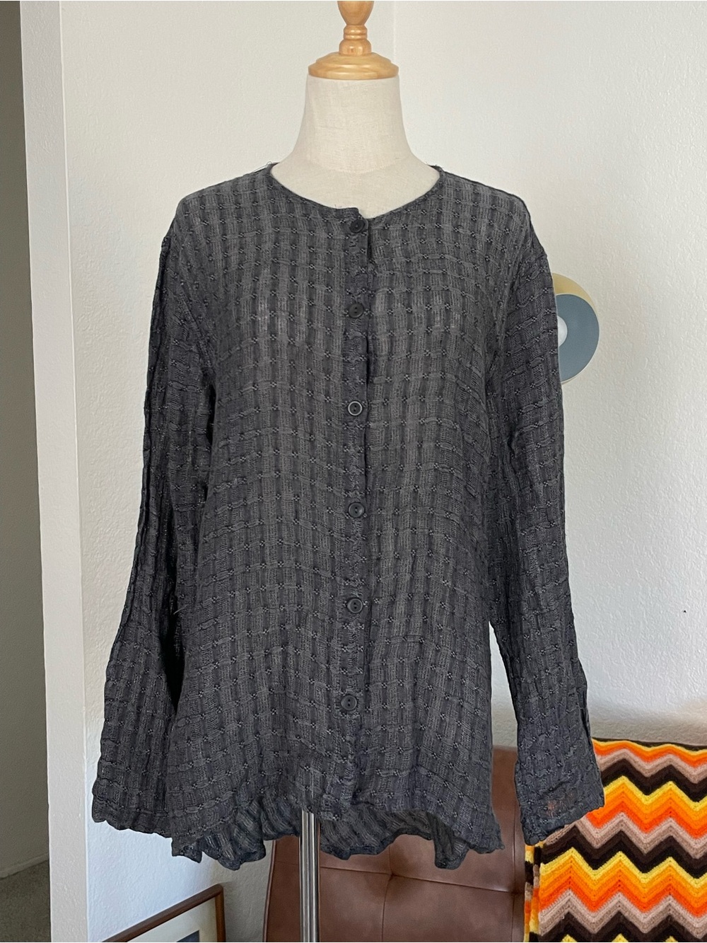 Flax Lagenlook Linen Button Down Shirt
